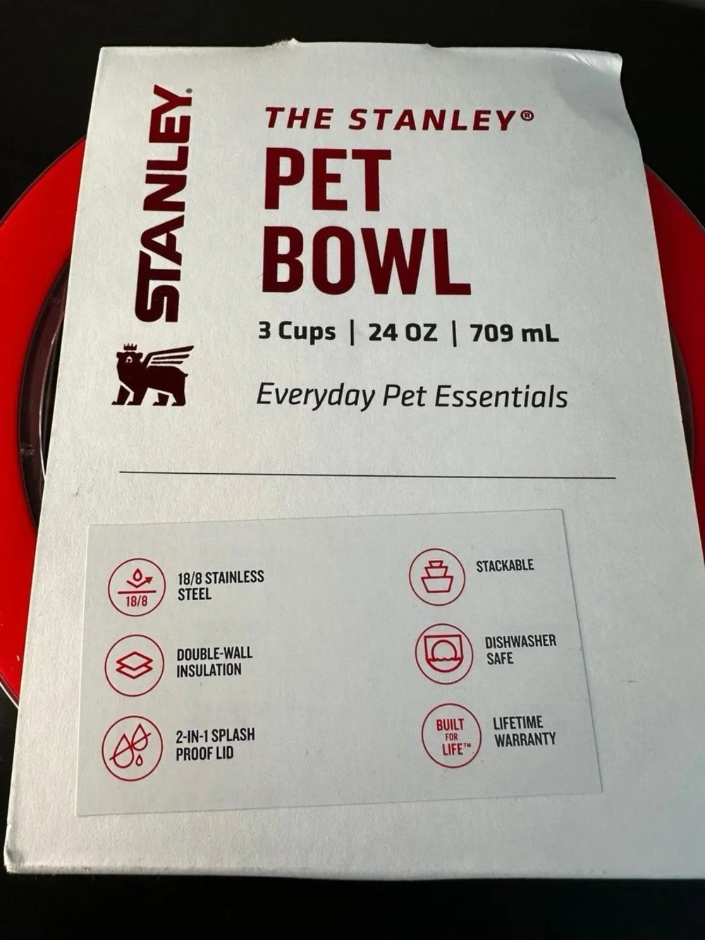 Stanley Everyday Pet Bowl in Candy Cane